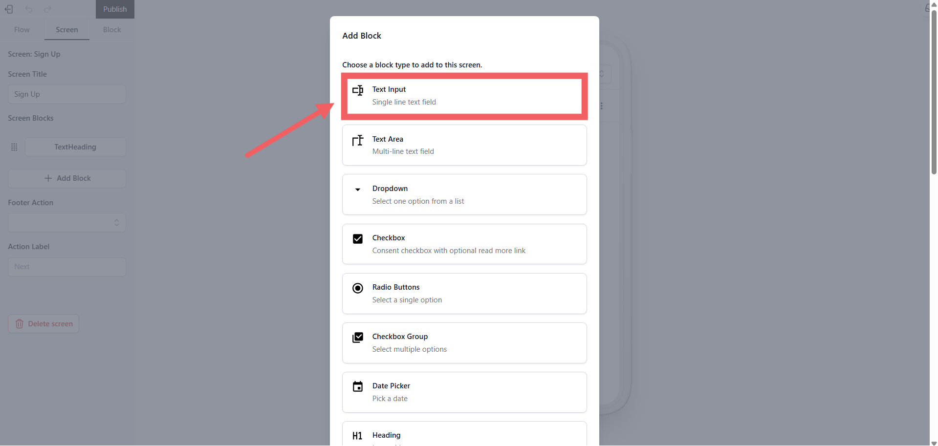 3. Add Input Fields: