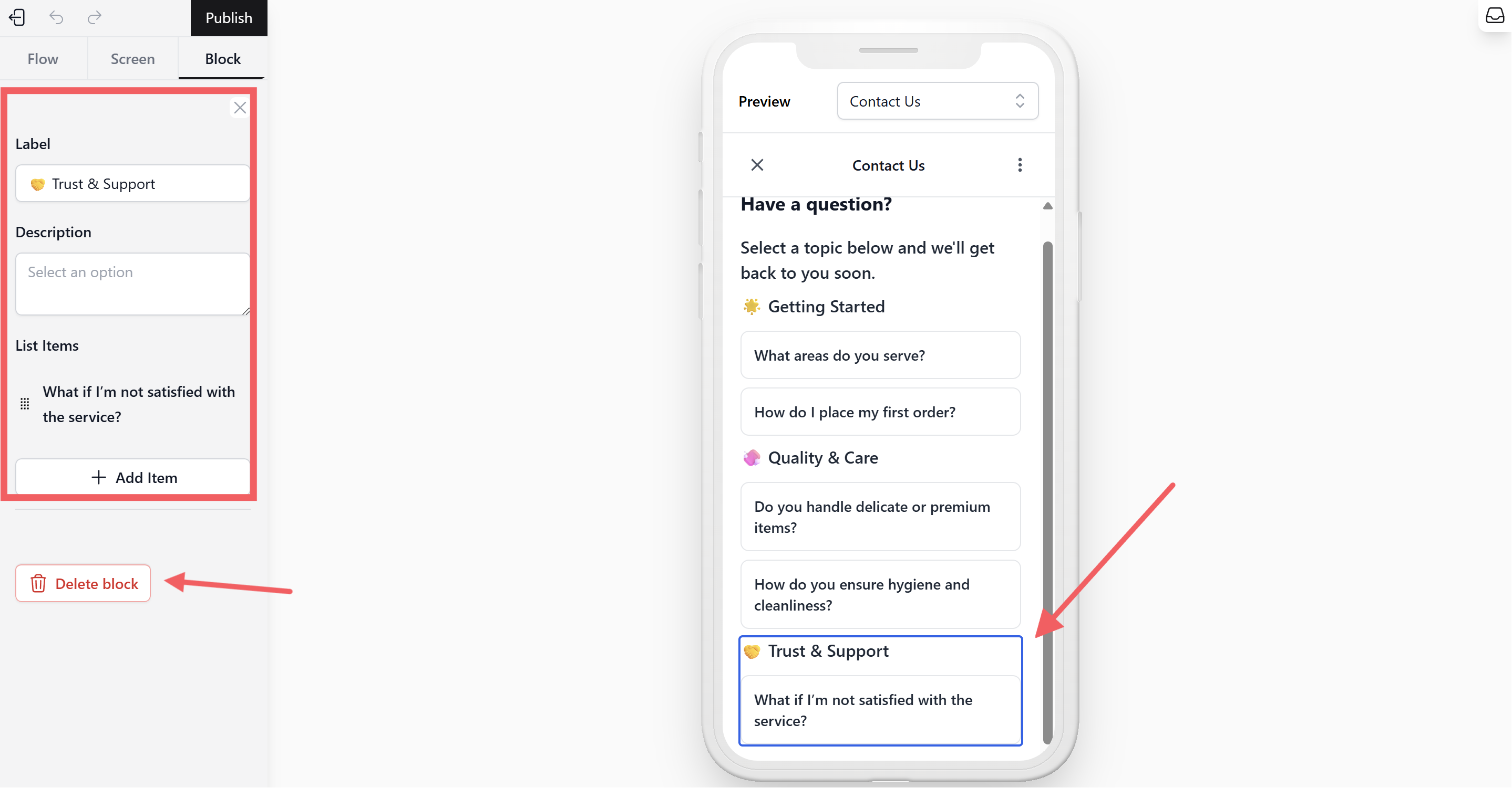 You will see the configuration options appear on the sidebar.