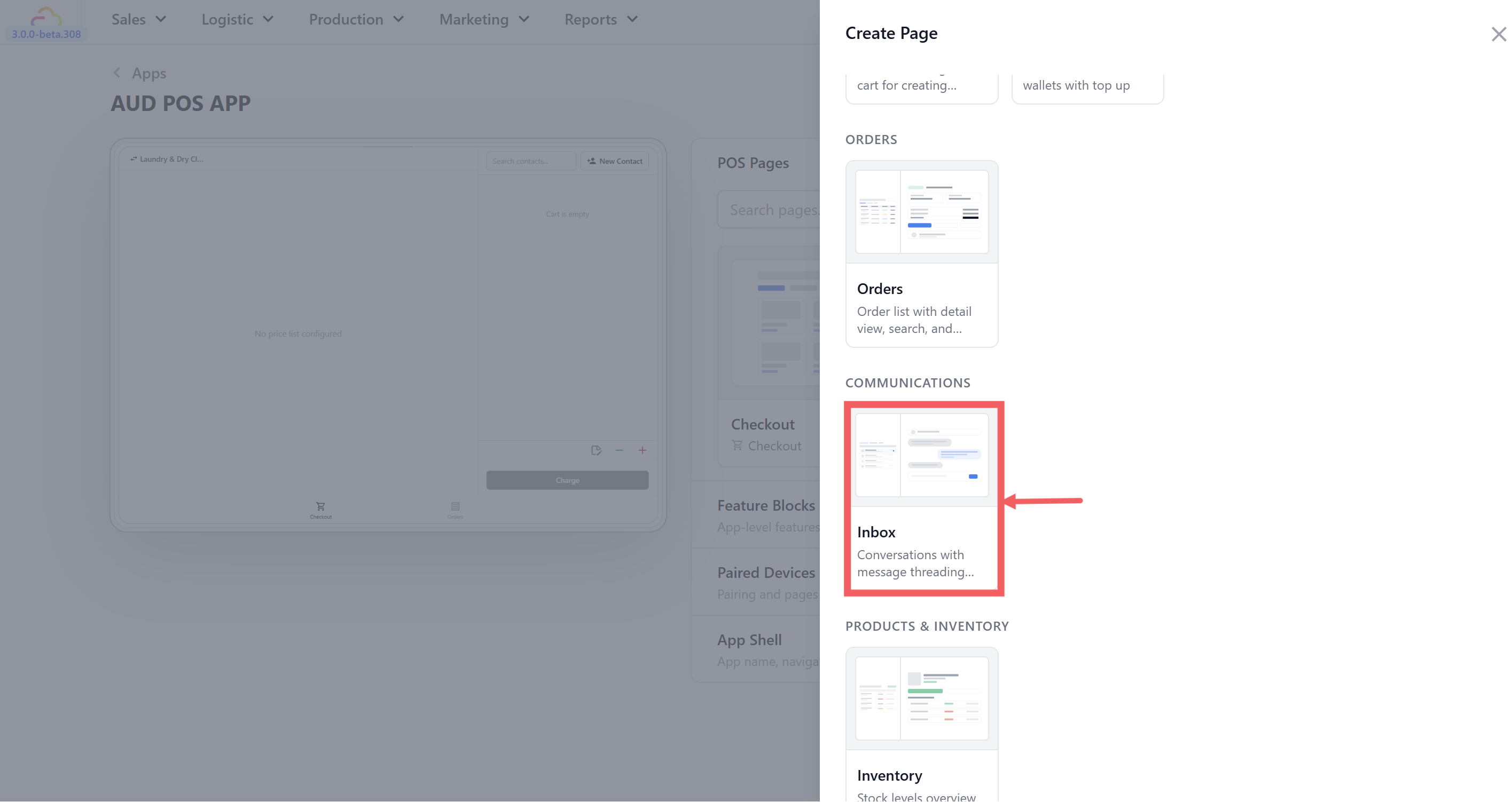 Under POS Pages, click + Add Page.