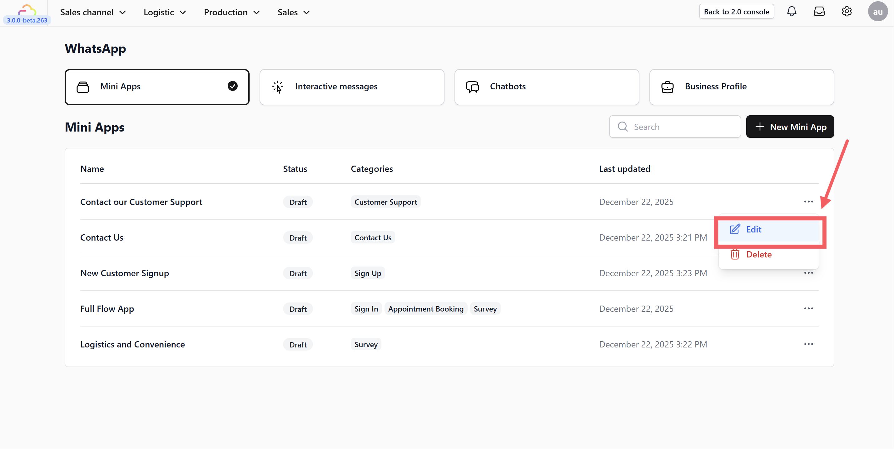 Once created, you need to define the pages (Screens) your customer will see.