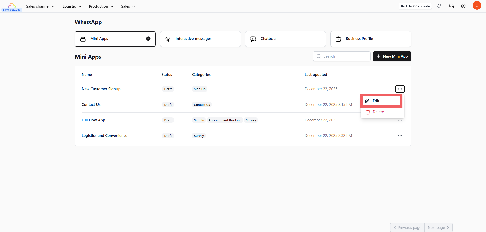 Once created, you need to define the page (Screen) your customer will see.