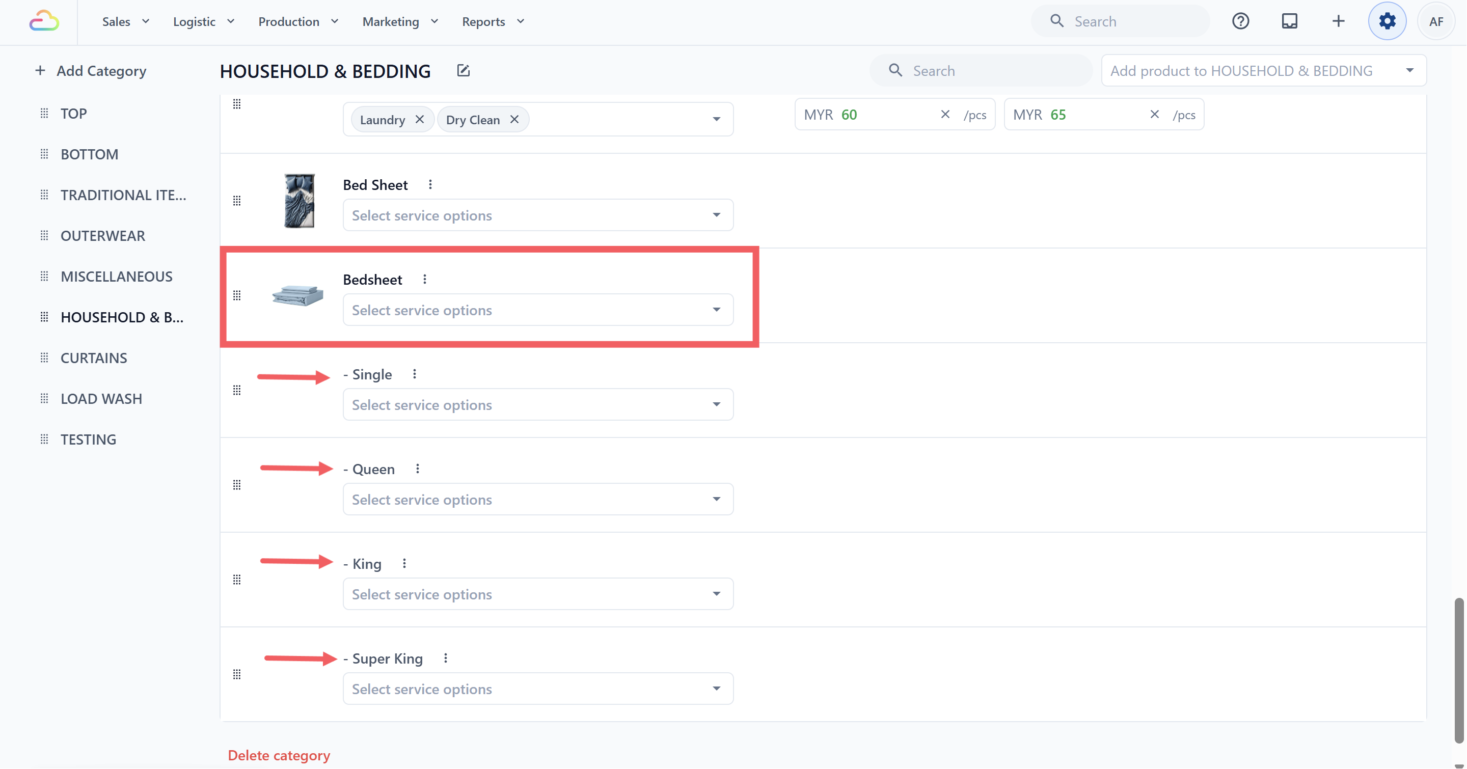 When you edit a Shared Variant that is already used by products on an active price list, EasyBiz asks if you want to update those price lists in the same save.