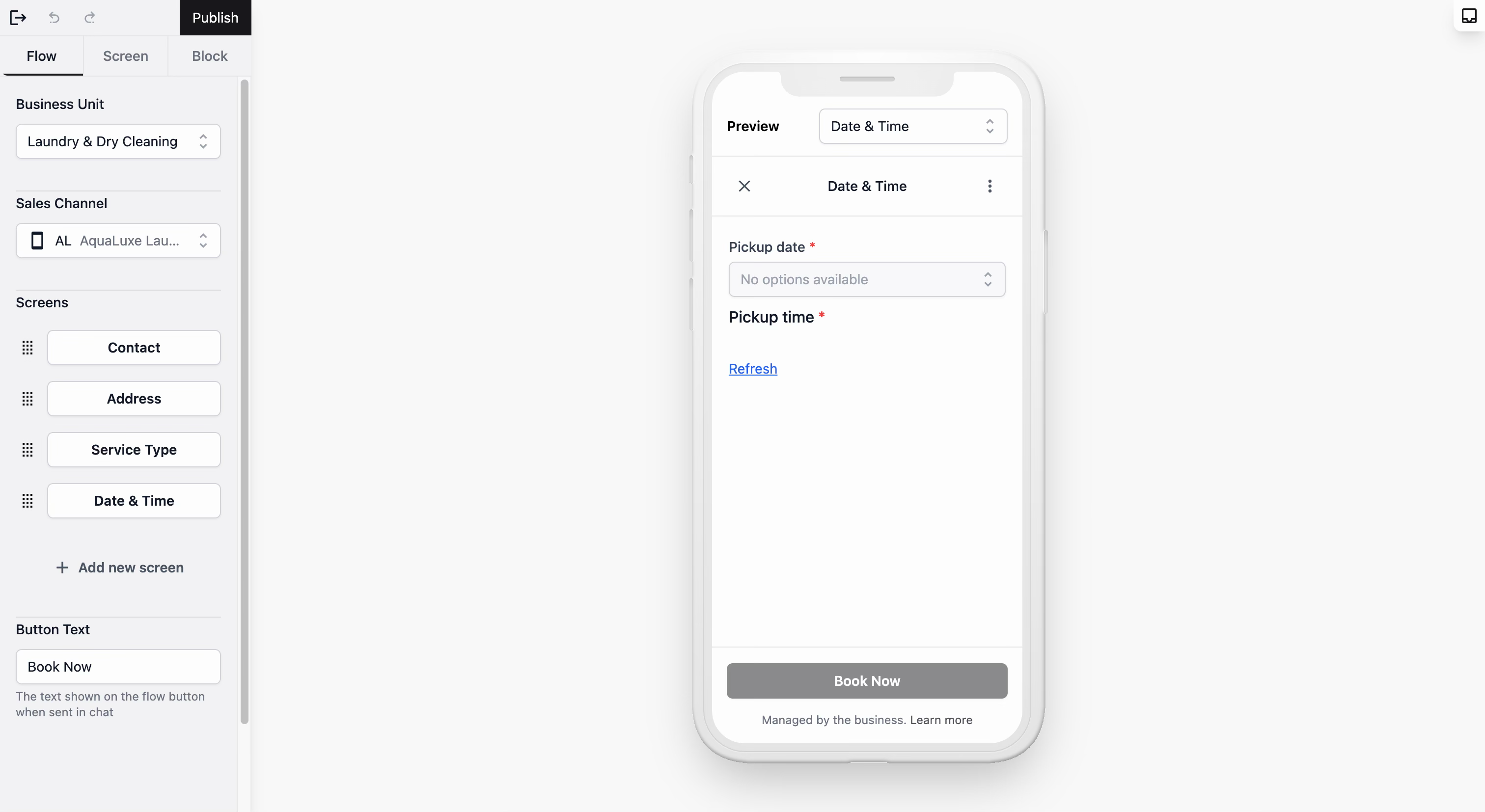 Laundry Home Pickup Booking via WhatsApp