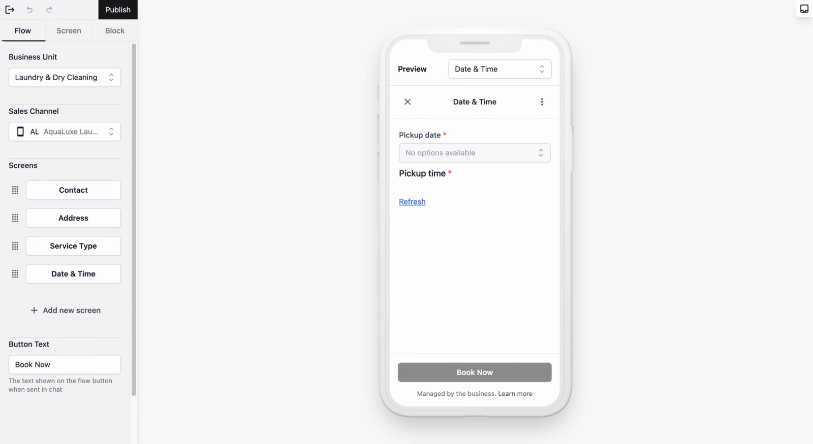 Laundry Home Pickup Booking via WhatsApp