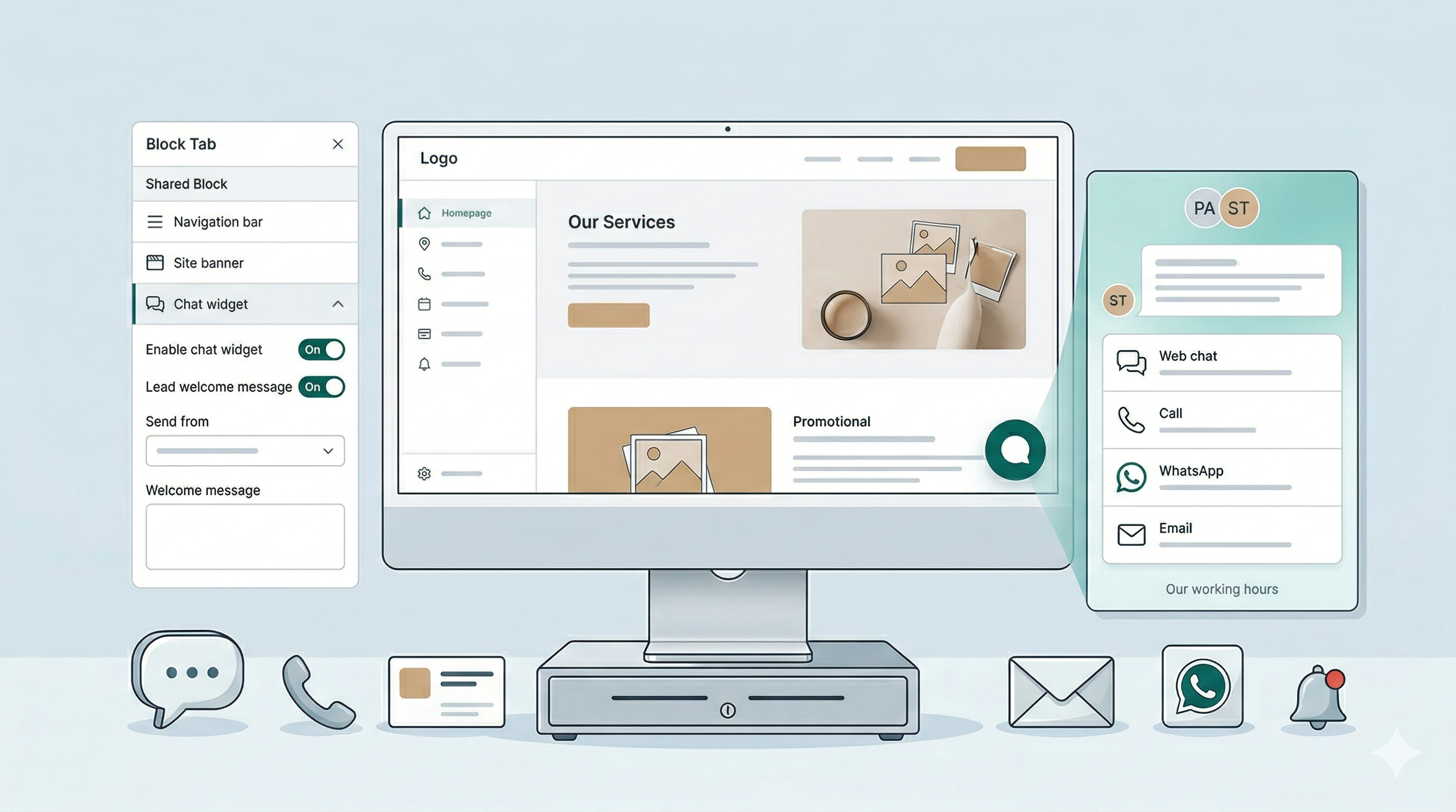 Block Tab: Chat Widget