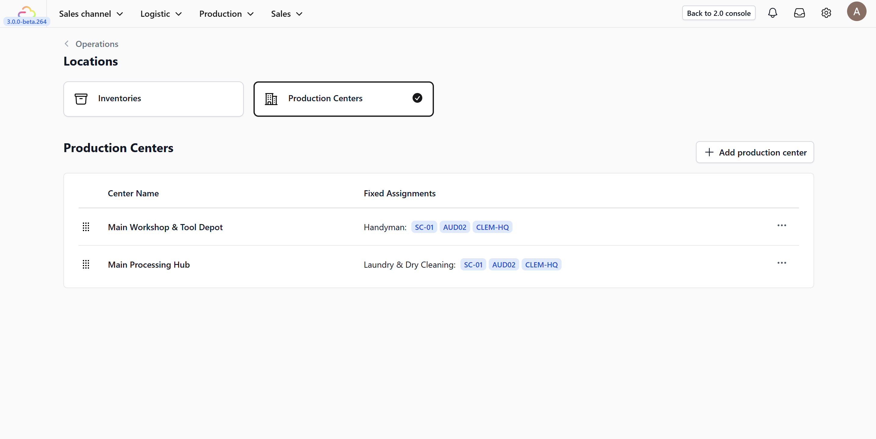 Managing Production Centers