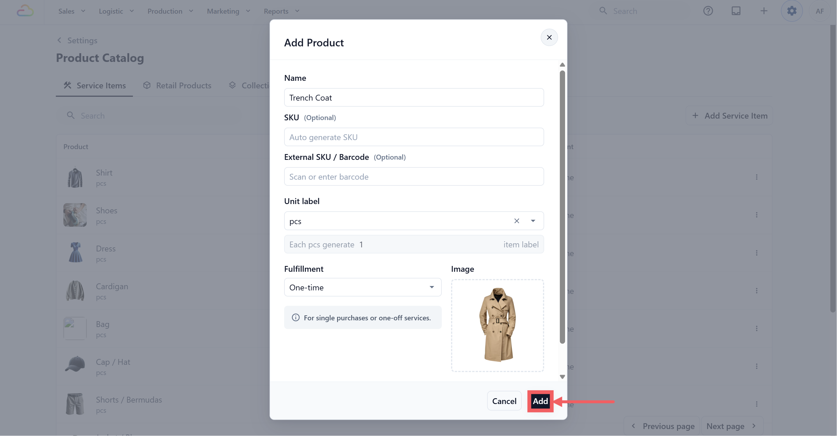 Click Add to save.