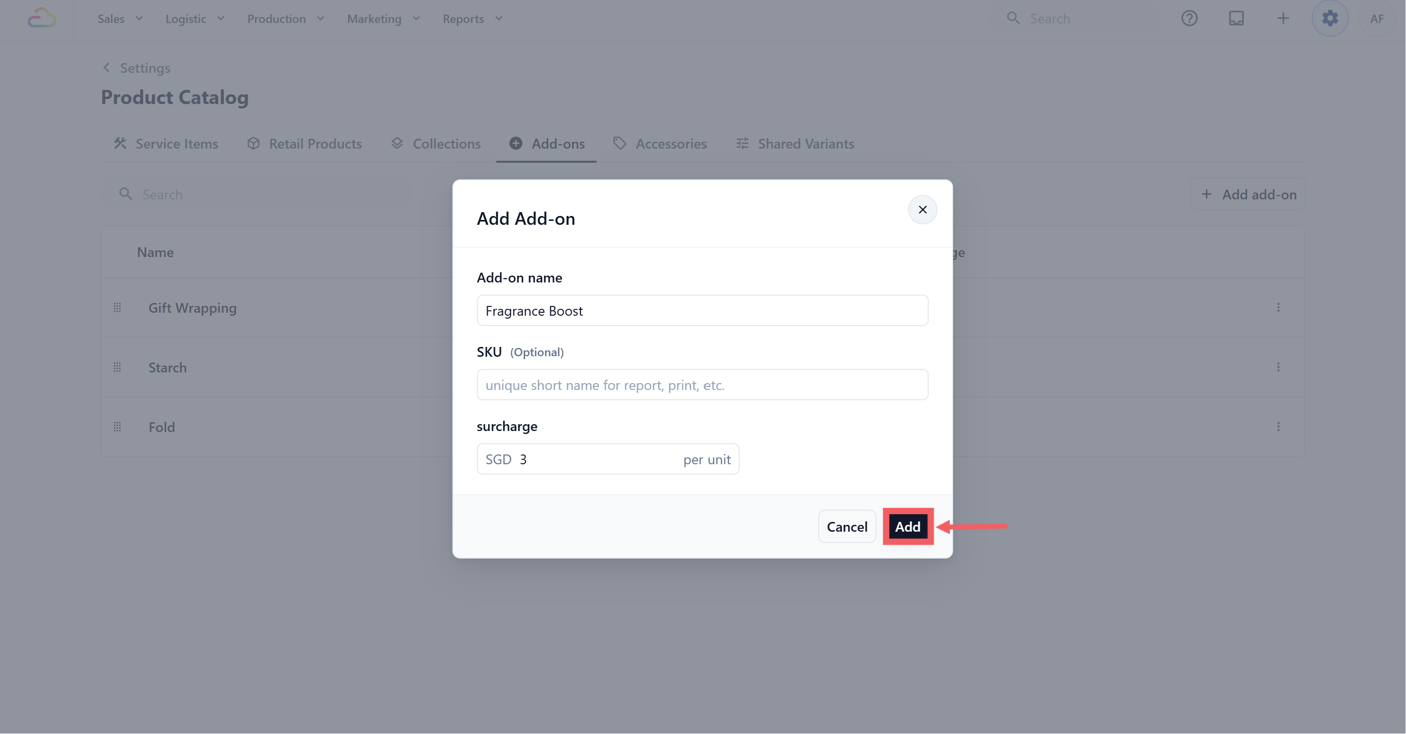 Click Add to save.