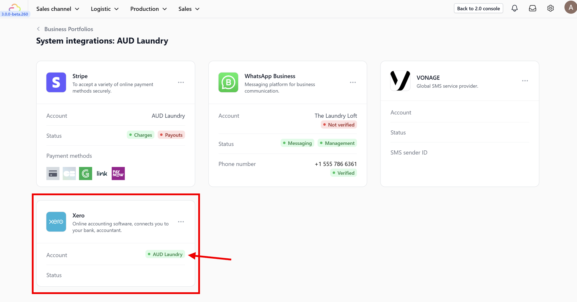 6. Verify: Once the window closes, you will be redirected back to EasyBiz. You should now see a green "Connected" badge on the Xero card.