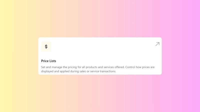 Setting up your Price Lists