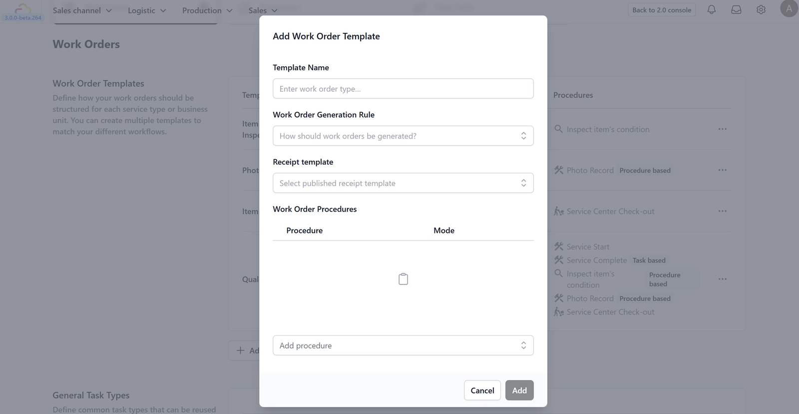 Configuring Work Orders