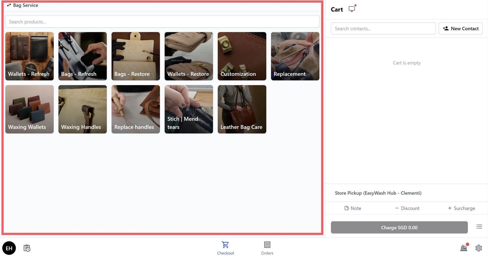 How the catalog block you have configured looks on your POS