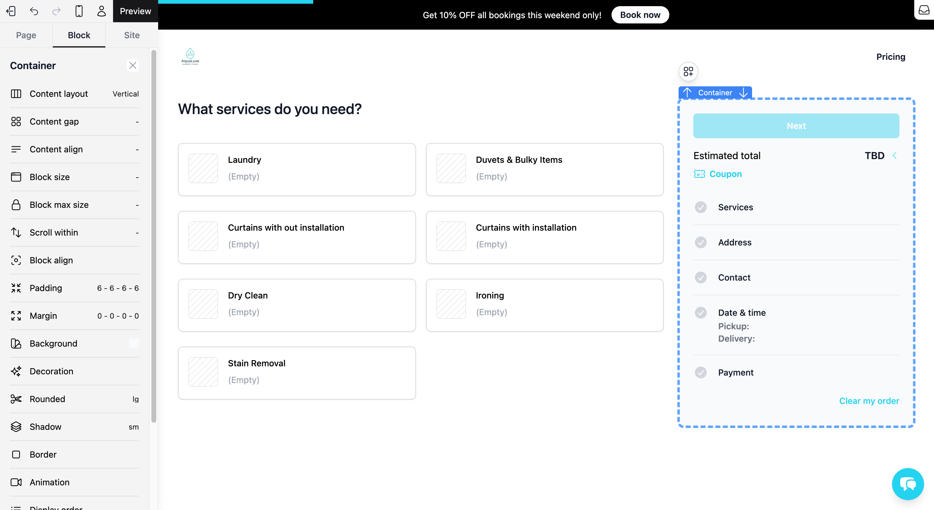 Set up your Online Booking System