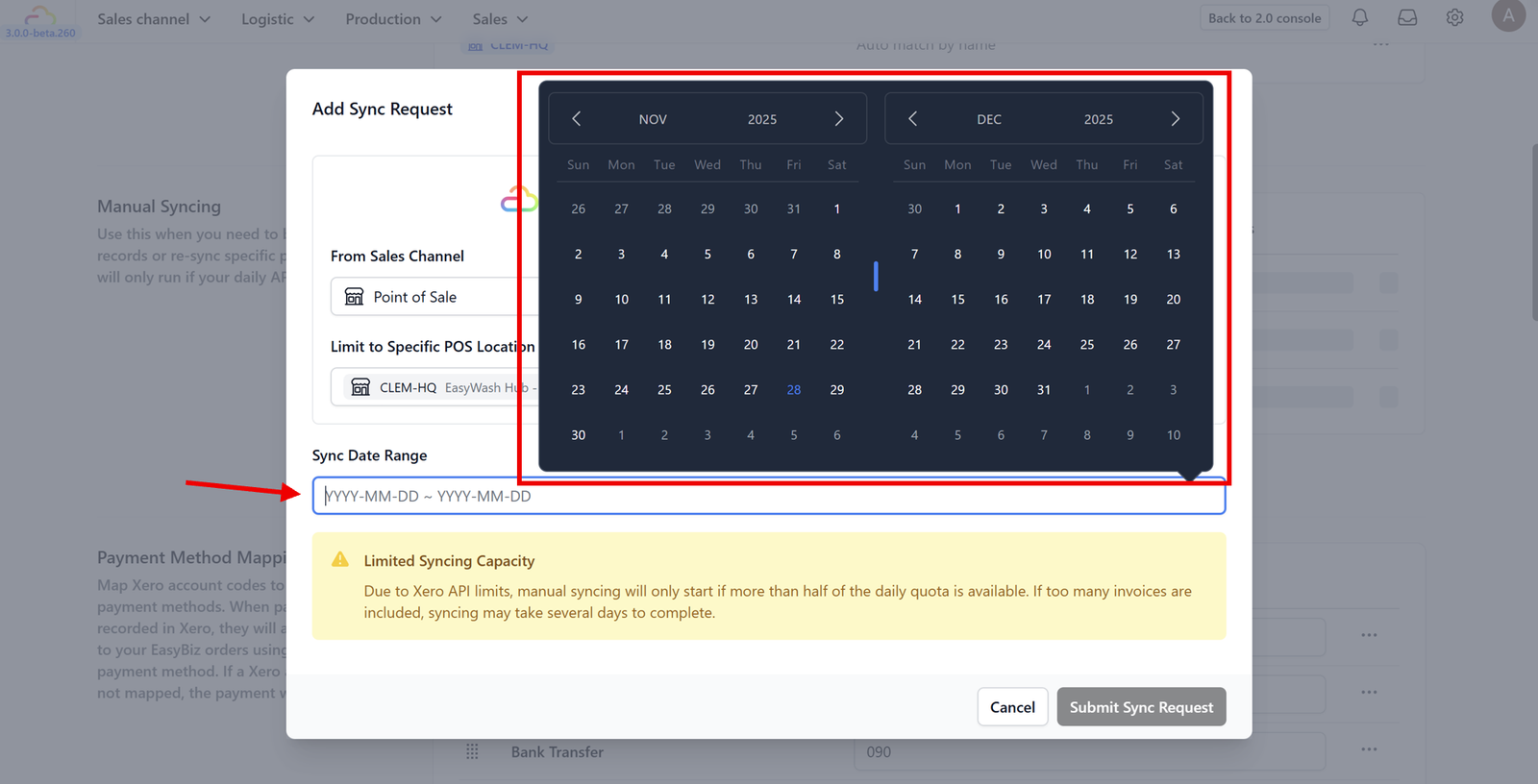 4. Select the Date Range (Start Date and End Date).
