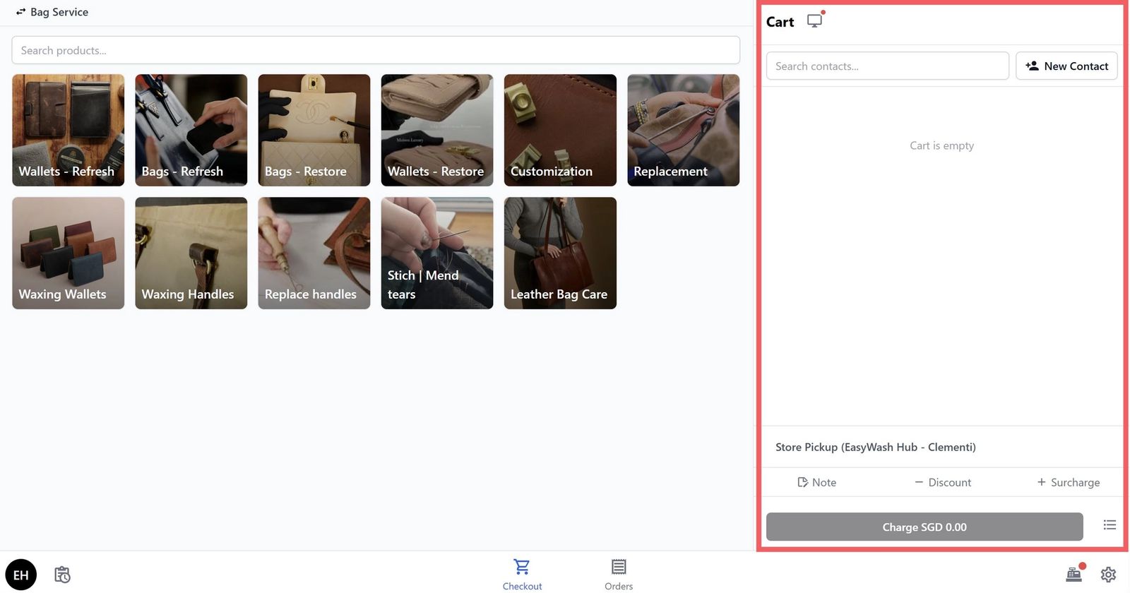 How the cart block you have configured looks on your POS
