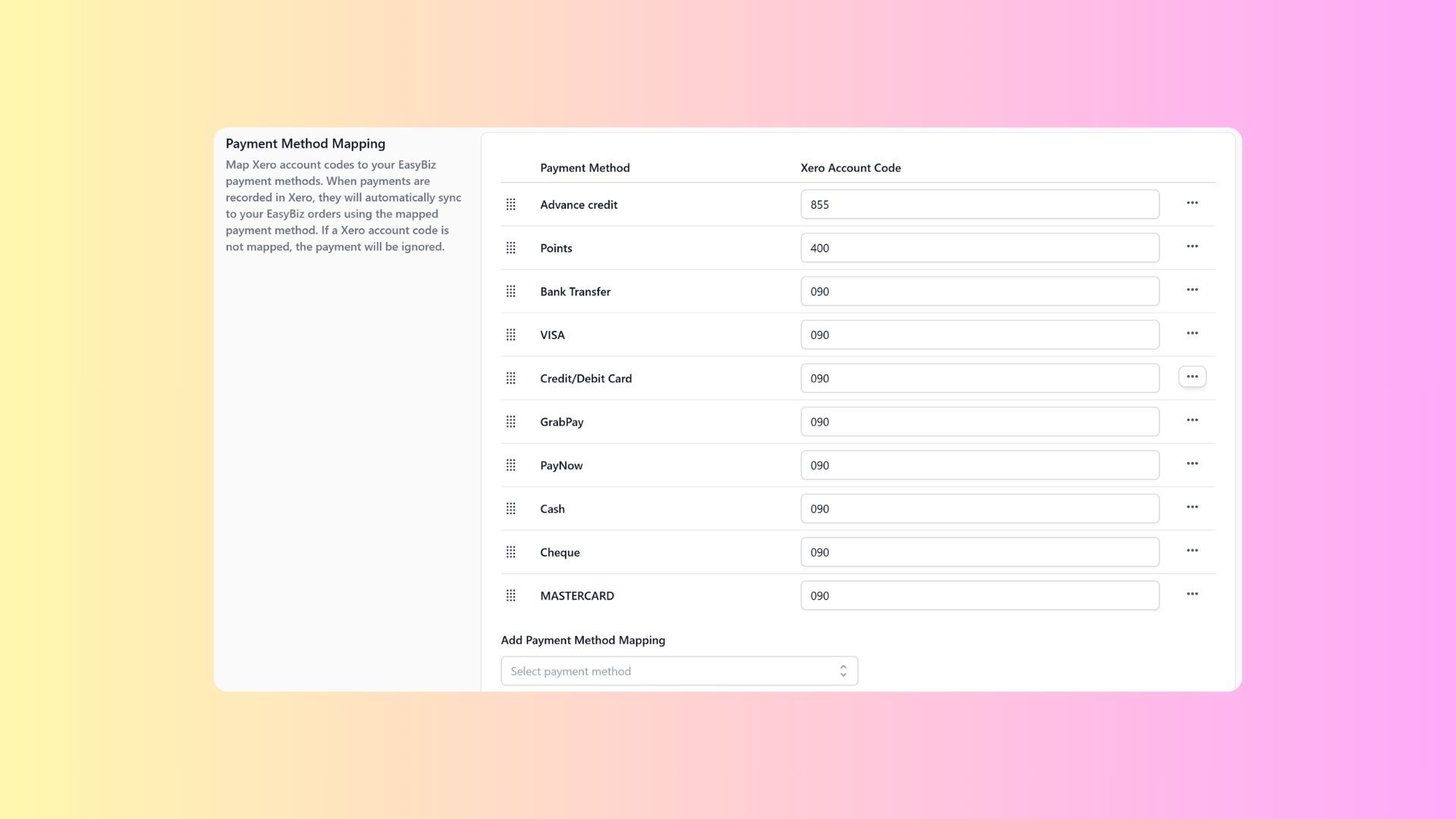 Mapping Payment Methods