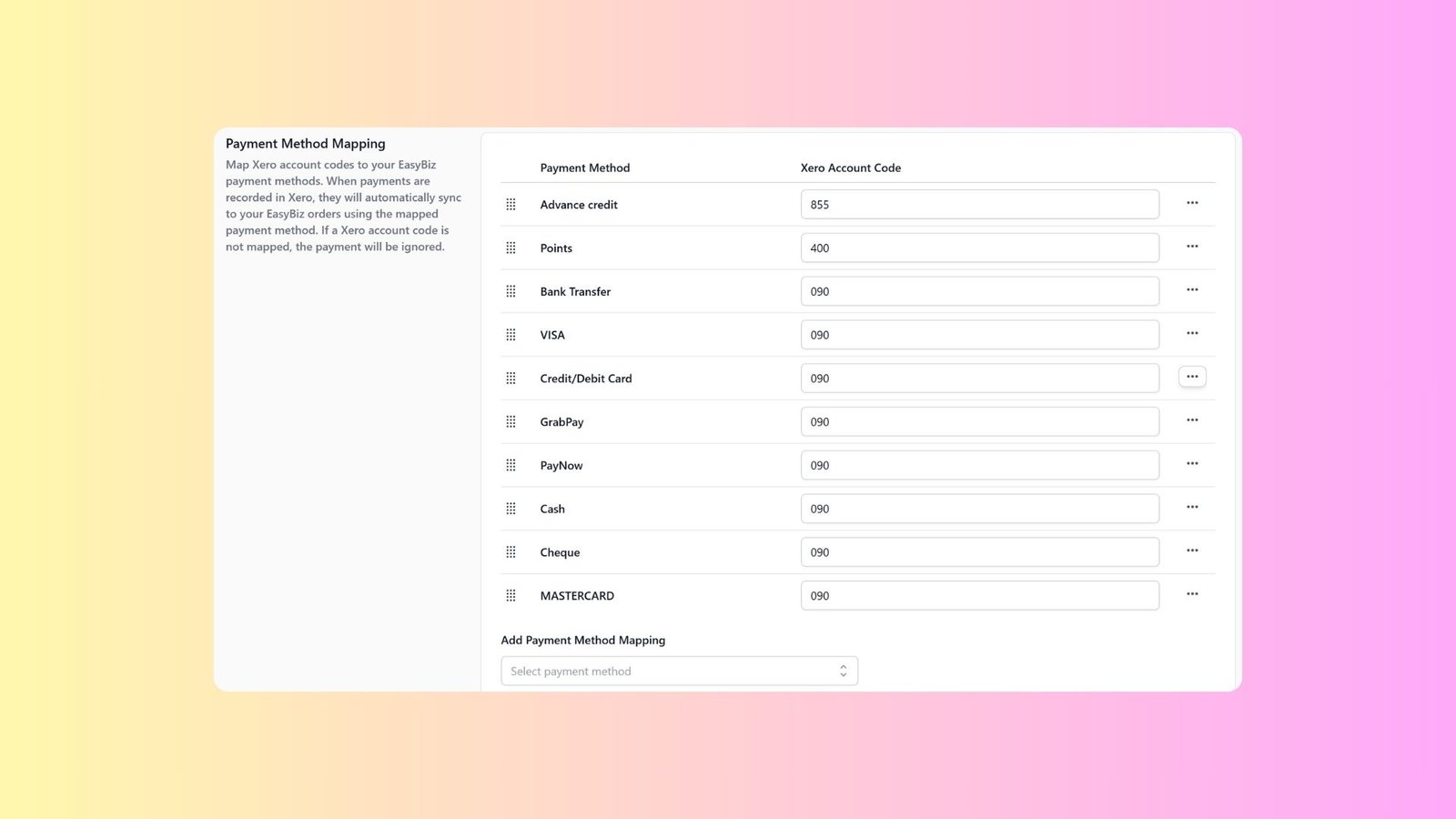 Mapping Payment Methods