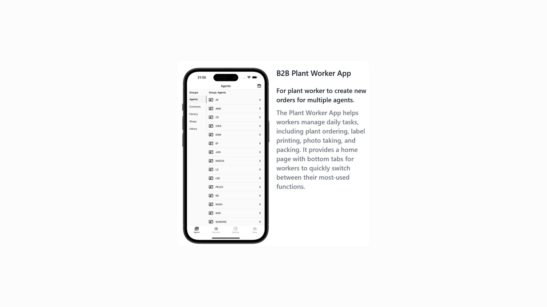 B2B Plant Worker App