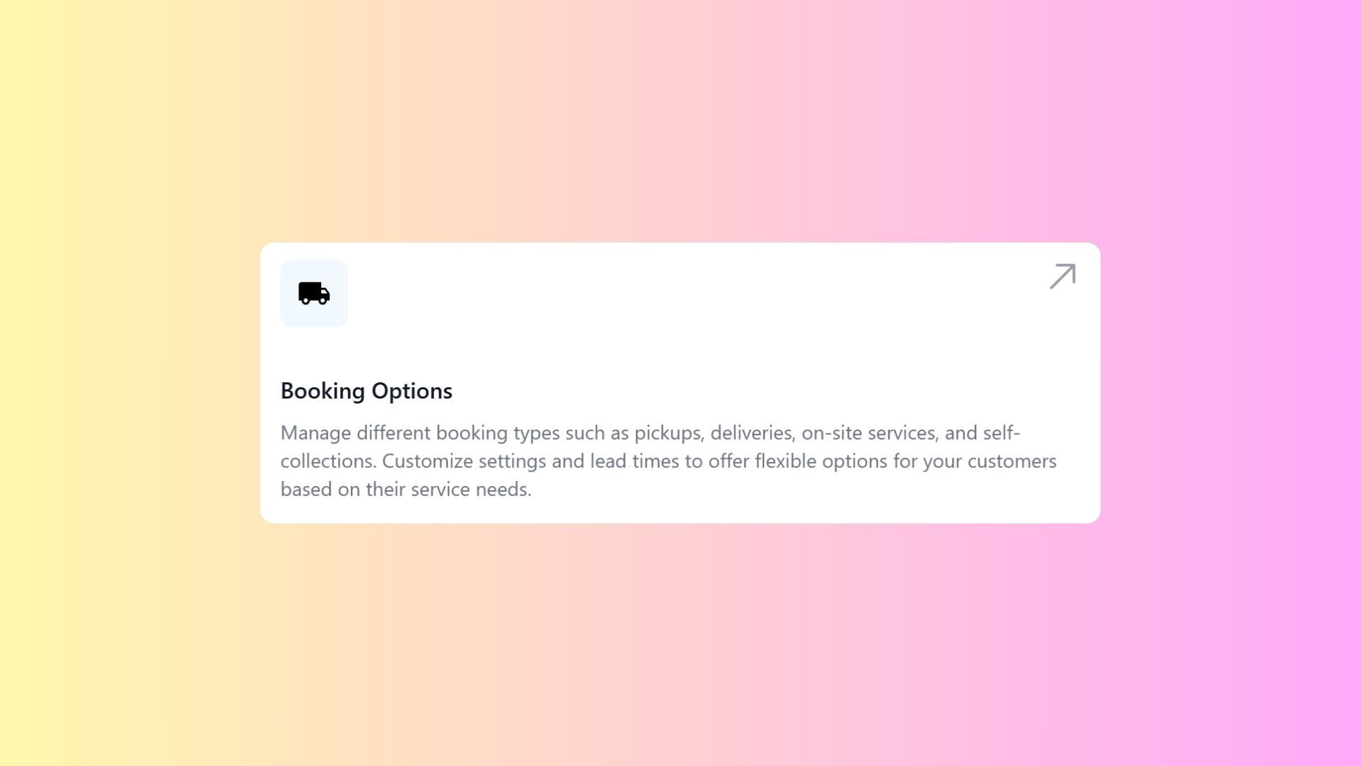 Setting Up Booking Options