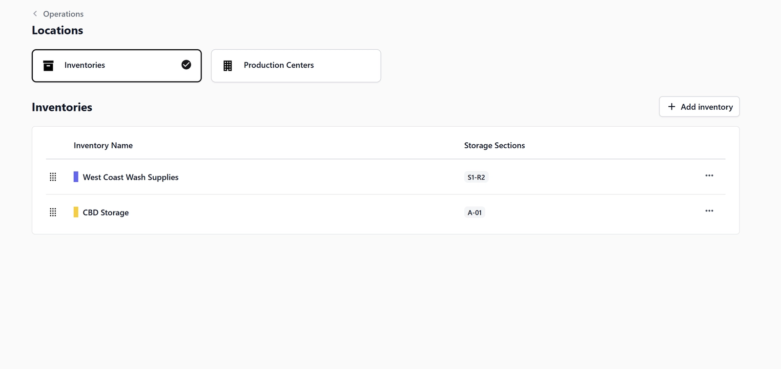 Managing Inventory Locations