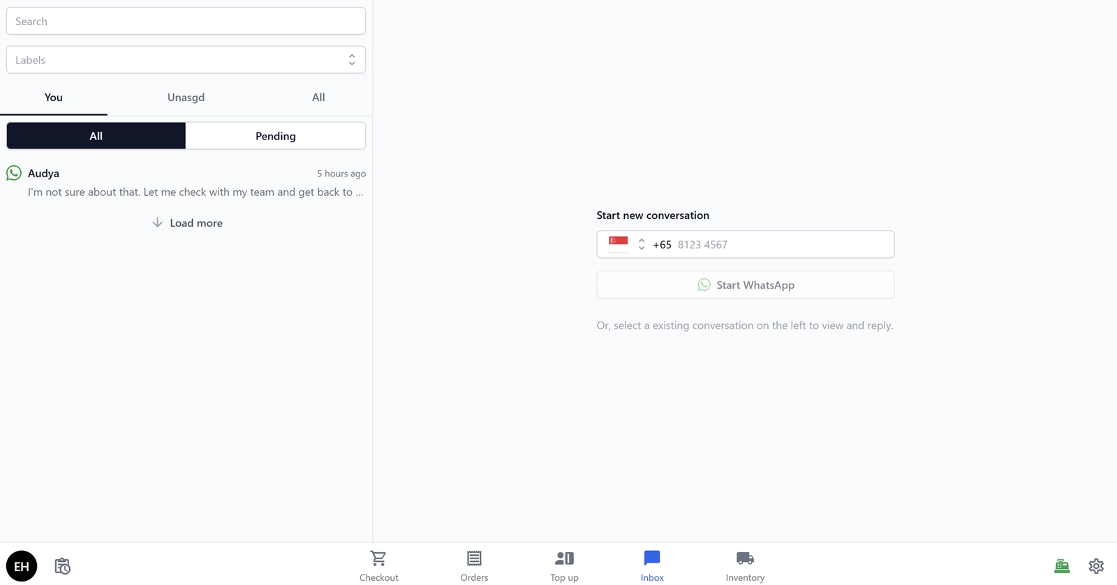 How the Inbox page on your POS looks