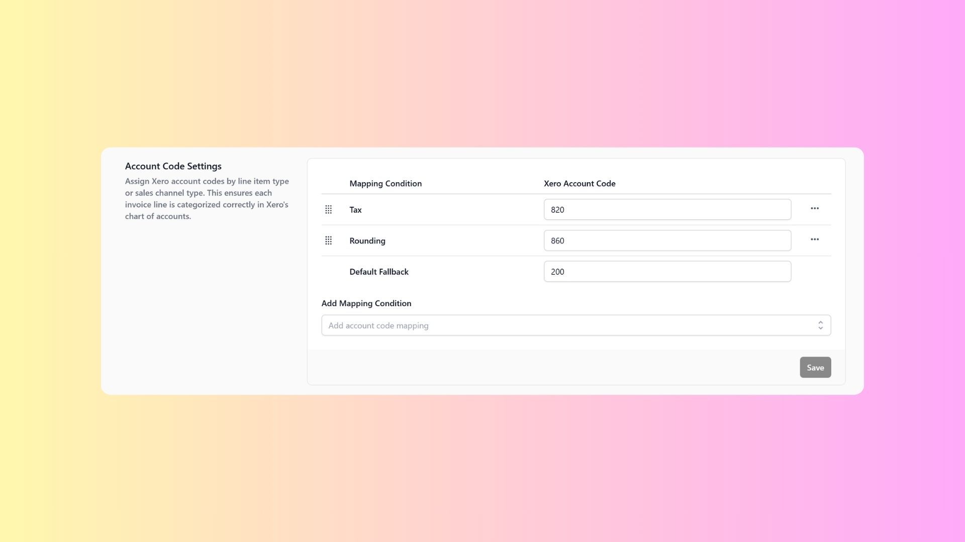 Configuring Account Codes