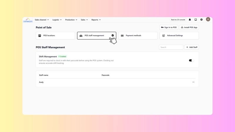 Manage POS Staff