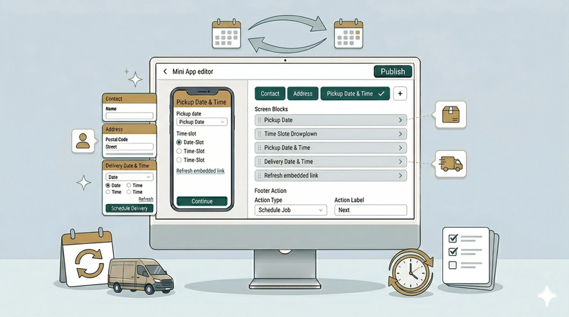 Setting Up a Reschedule Pickup & Delivery Mini App