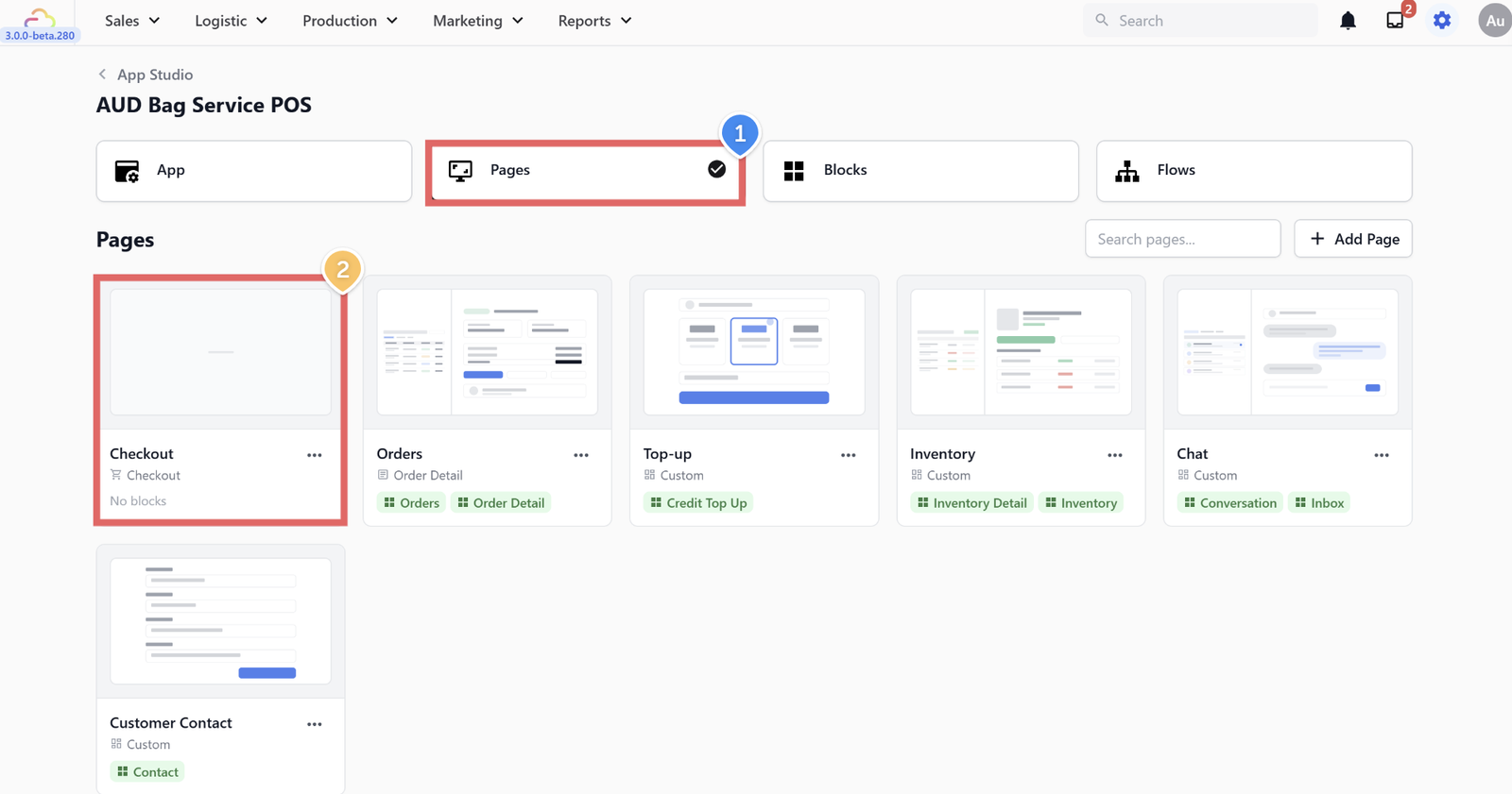 Go to the Pages tab. Find the page called Checkout and click on it.
