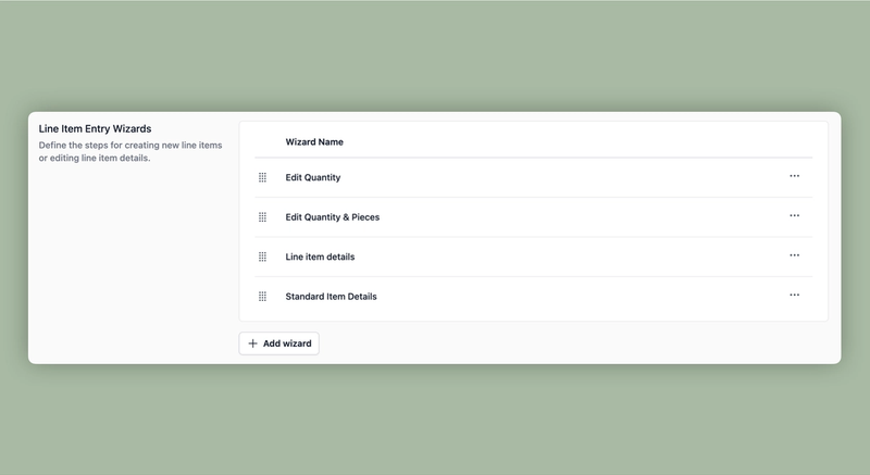 Set up the Item Entry Steps