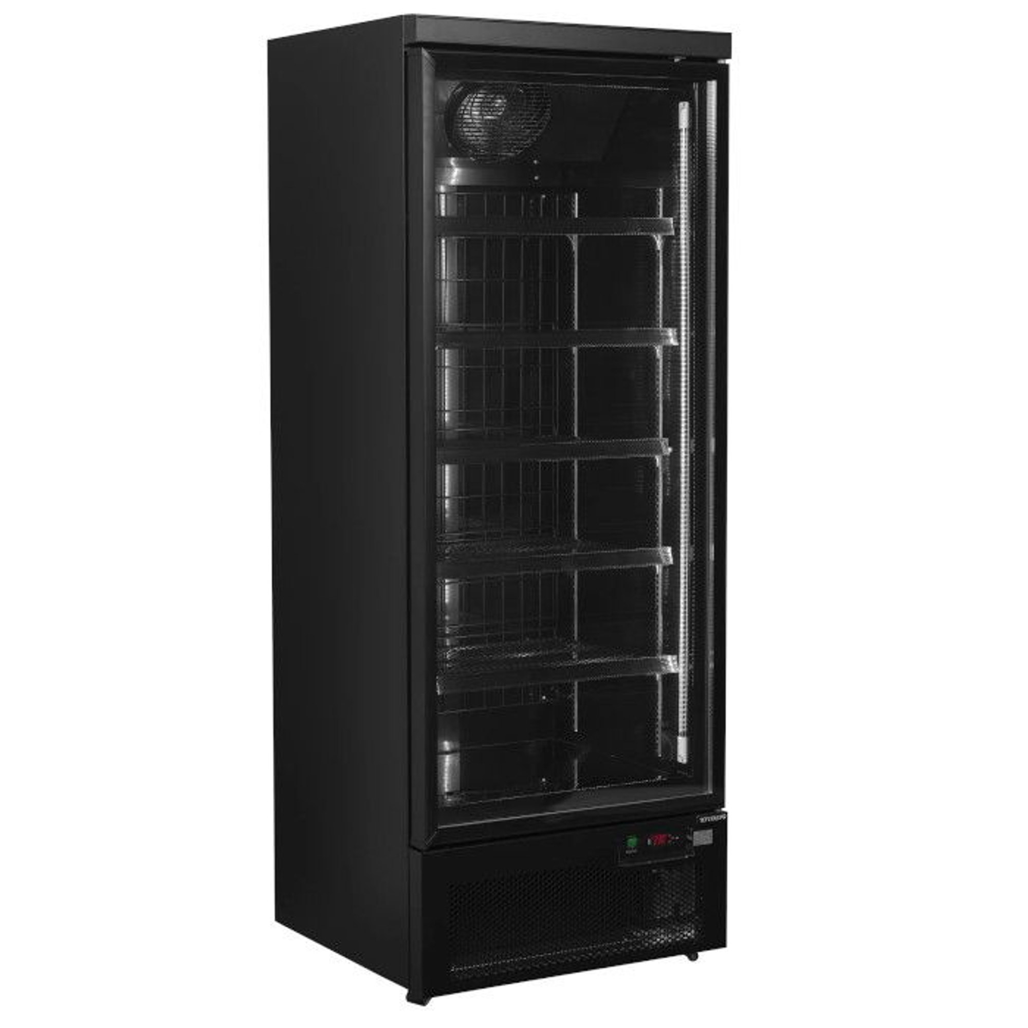 Atom Maxi F1DBB must, klaasuksega sügavkülmik