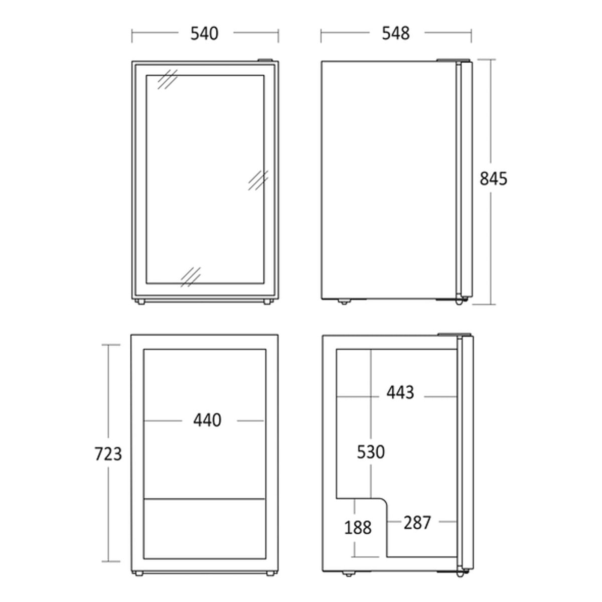 Külmkapp - joogikülmik DC126BB – tootefoto 3