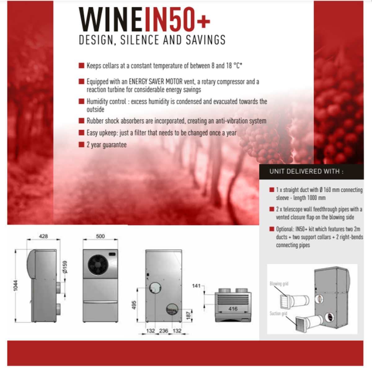Veinikonditsioneer Wine IN50X / IN50+ – tootefoto 4