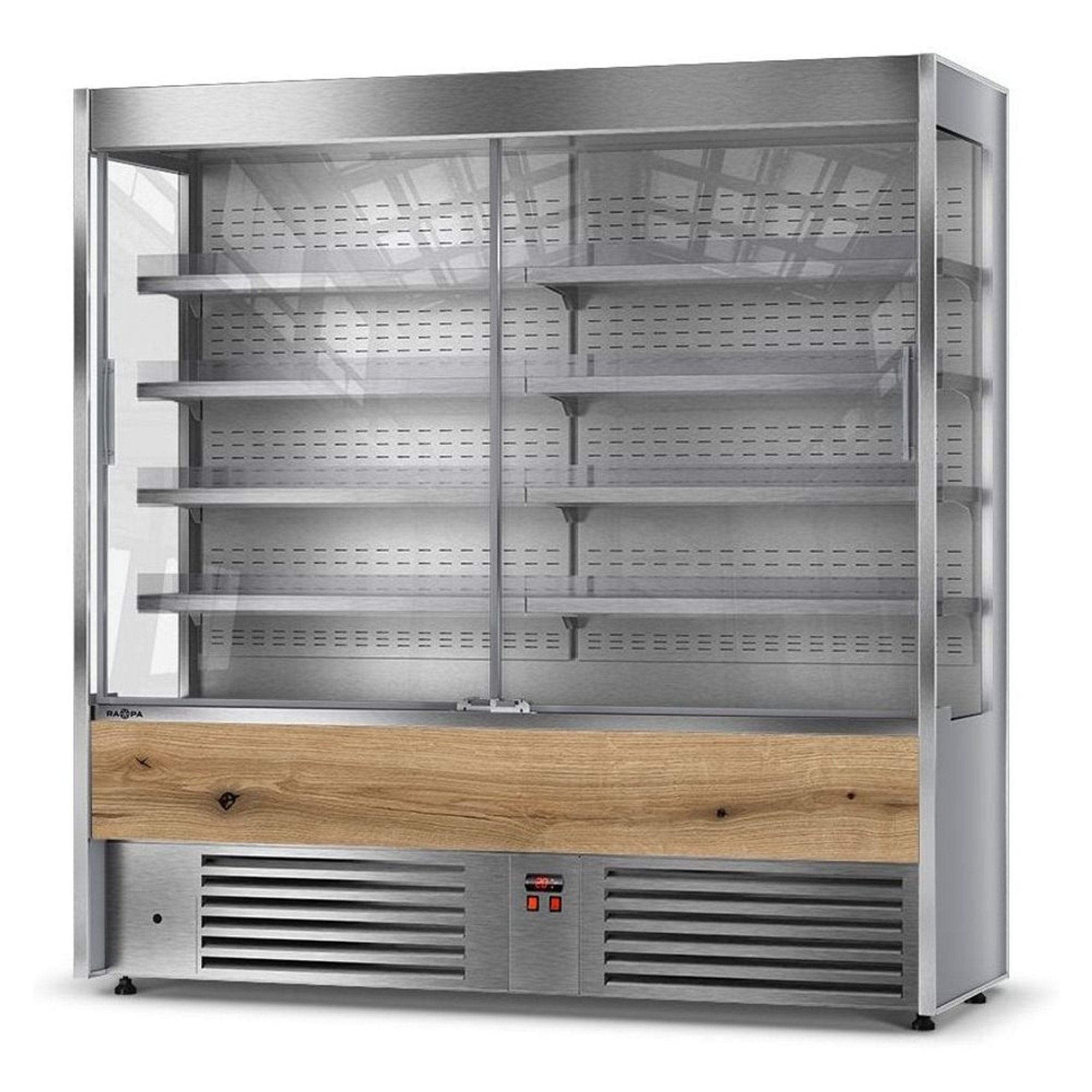 Klaasustega külmriiul Rapa RCh-SR 125/188, puitesiosaga