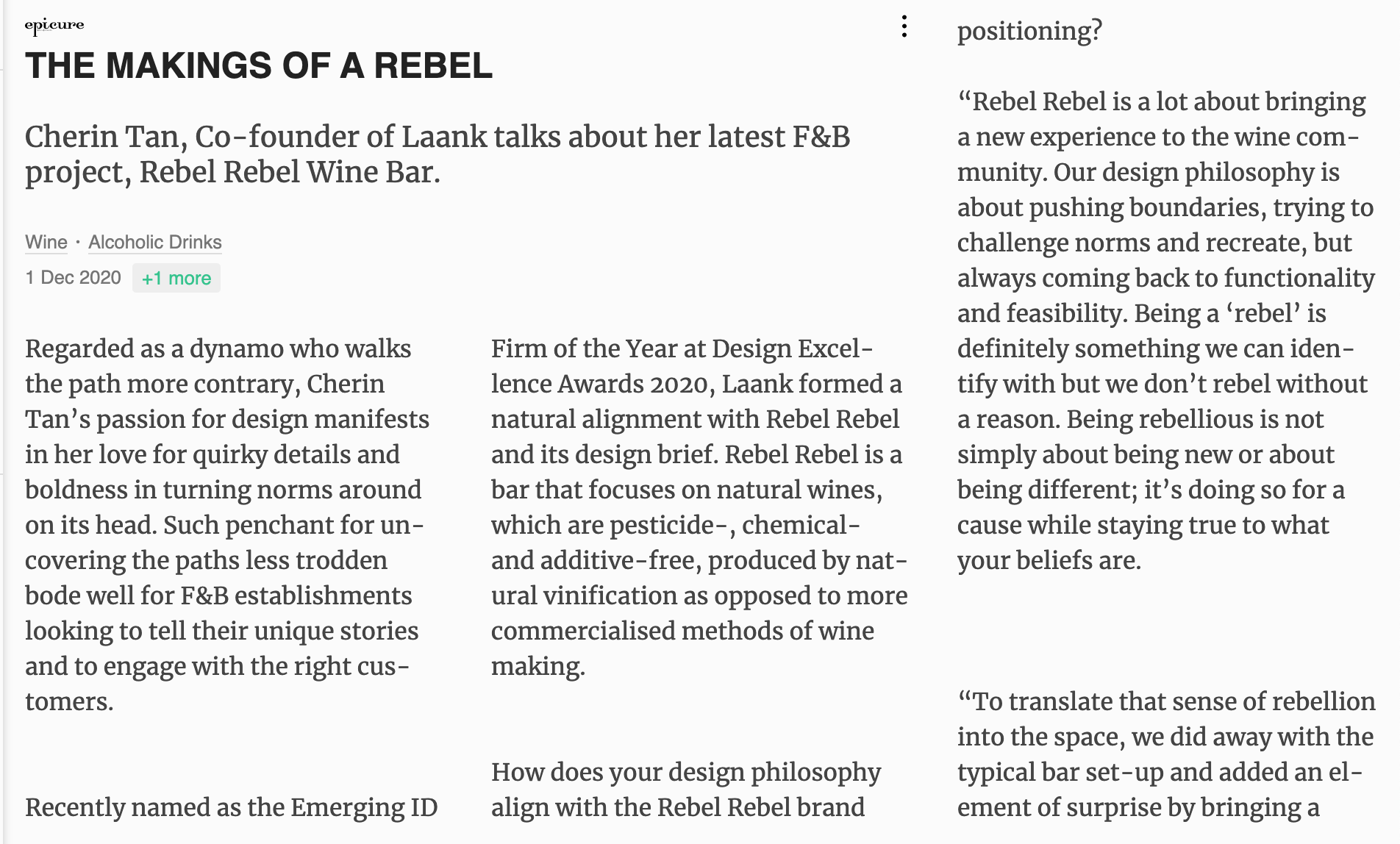 Epicure – Rebel Rebel