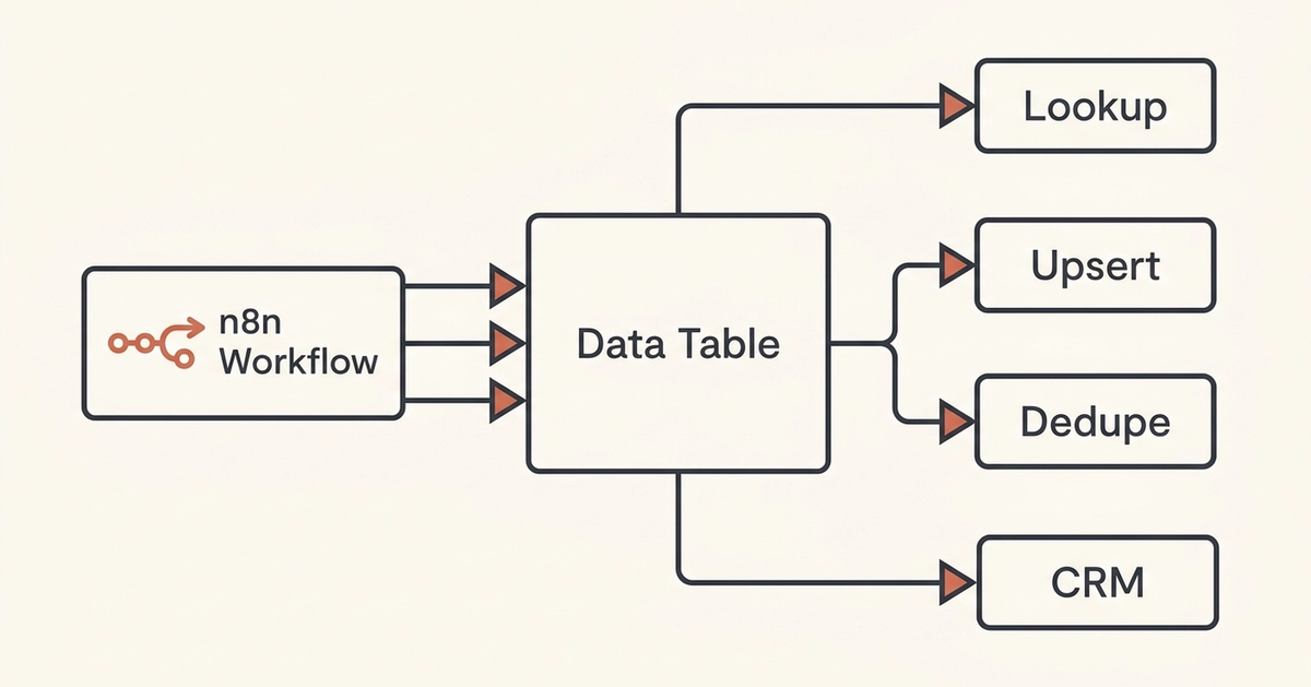 n8n Data Table Node: Store Workflow State Without a Database | Synta