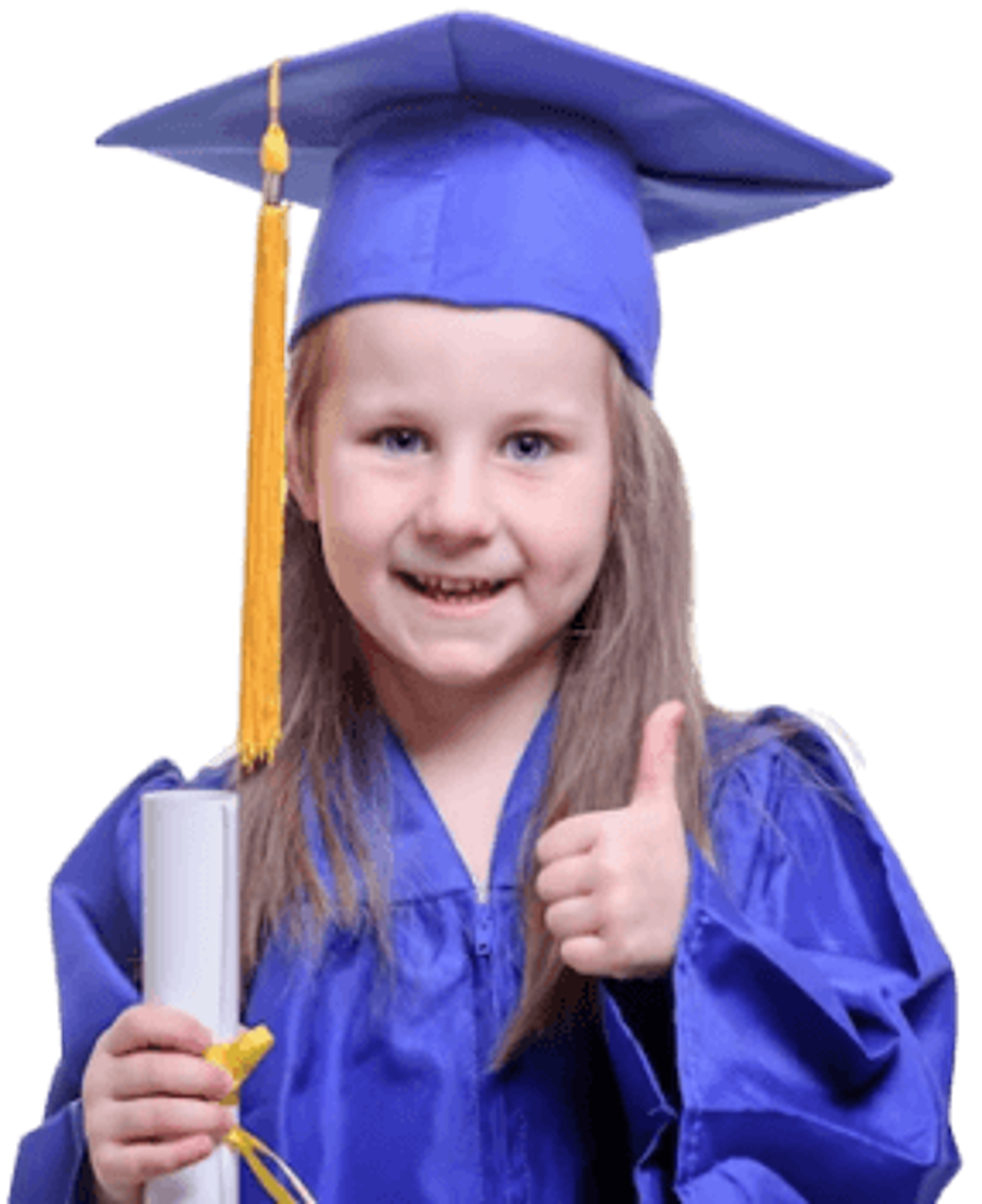 A proud preschool graduate at First Foundation