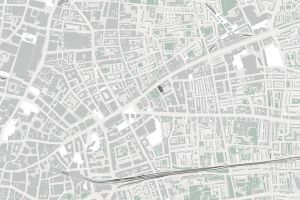 DSDHA grey location plan highlighting the Hickman building on Whitechapel Road