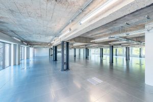 View of the Second Floor of DSDHA's The Hickman showing a retrofit with existing structure exposed