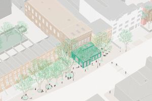 Axonometric Drawing of the the street and National Youth Theatre extension