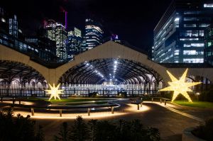Exchange Square with Christmas lights