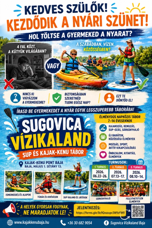 Sugovica Vízikaland Kajak-Kenu &SUP Tábor