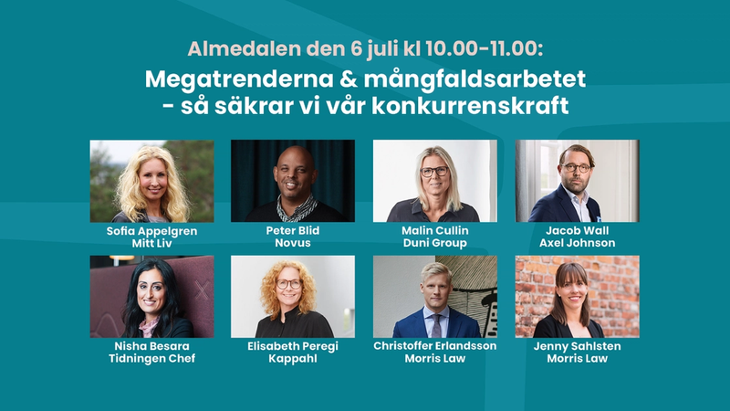 Mitt Liv, Kappahl, Morris Law och Duni Group möts i seminarium i Almedalen: "Mångfald och inkludering leder till ökad innovationskraft"