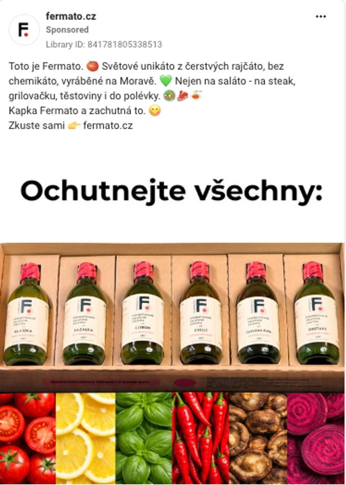 Kreativní reklamy a degustační balíček.