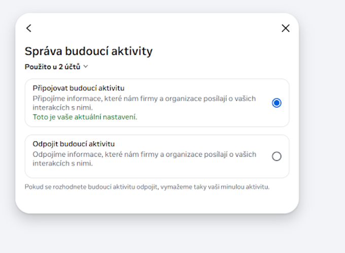 Správa budoucí aktivity