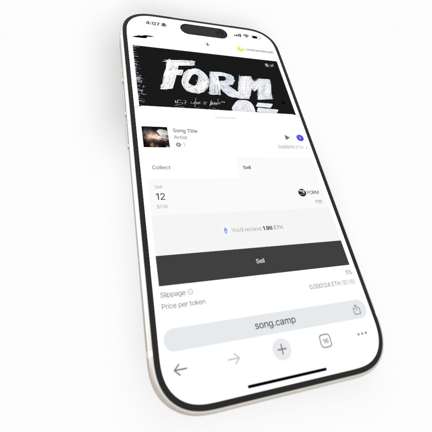 Song Camp phone mockup