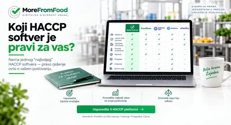 Najbolji HACCP Softver 2026: Usporedba 5 Digitalnih HACCP Sustava