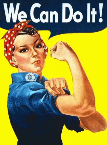 Animated reaction: Rosie The Riveter Woman
