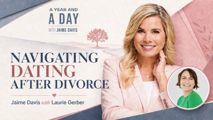 Dating After Divorce — A Year and a Day with Jaime Davis and Laurie Gerber A Year and a Day guest podcast thumbnail featuring host Jaime Davis and Laurie Gerber