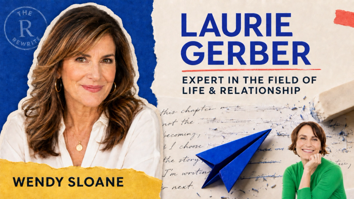 The Rewrite guest podcast thumbnail featuring host Wendy Sloane and Laurie Gerber